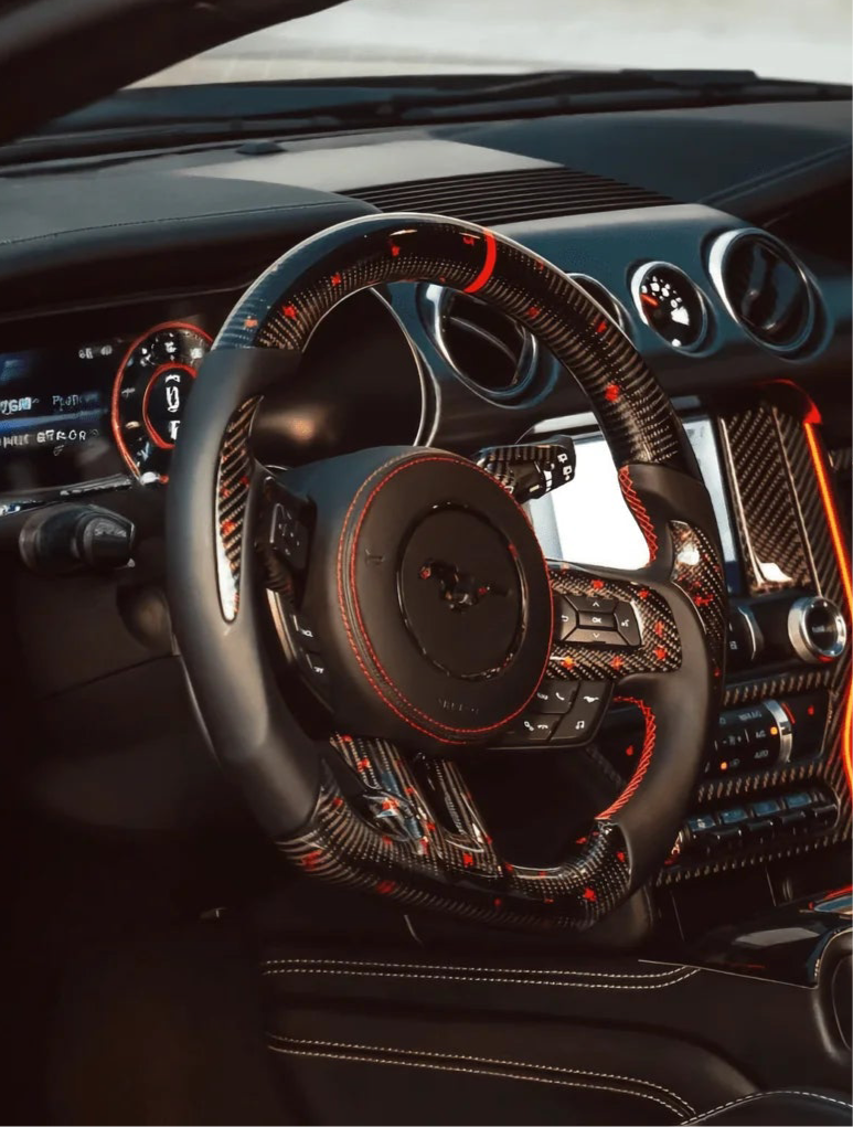 Ford Mustang (2015–2017, 2018+) Carbon Fiber Custom Steering Wheel