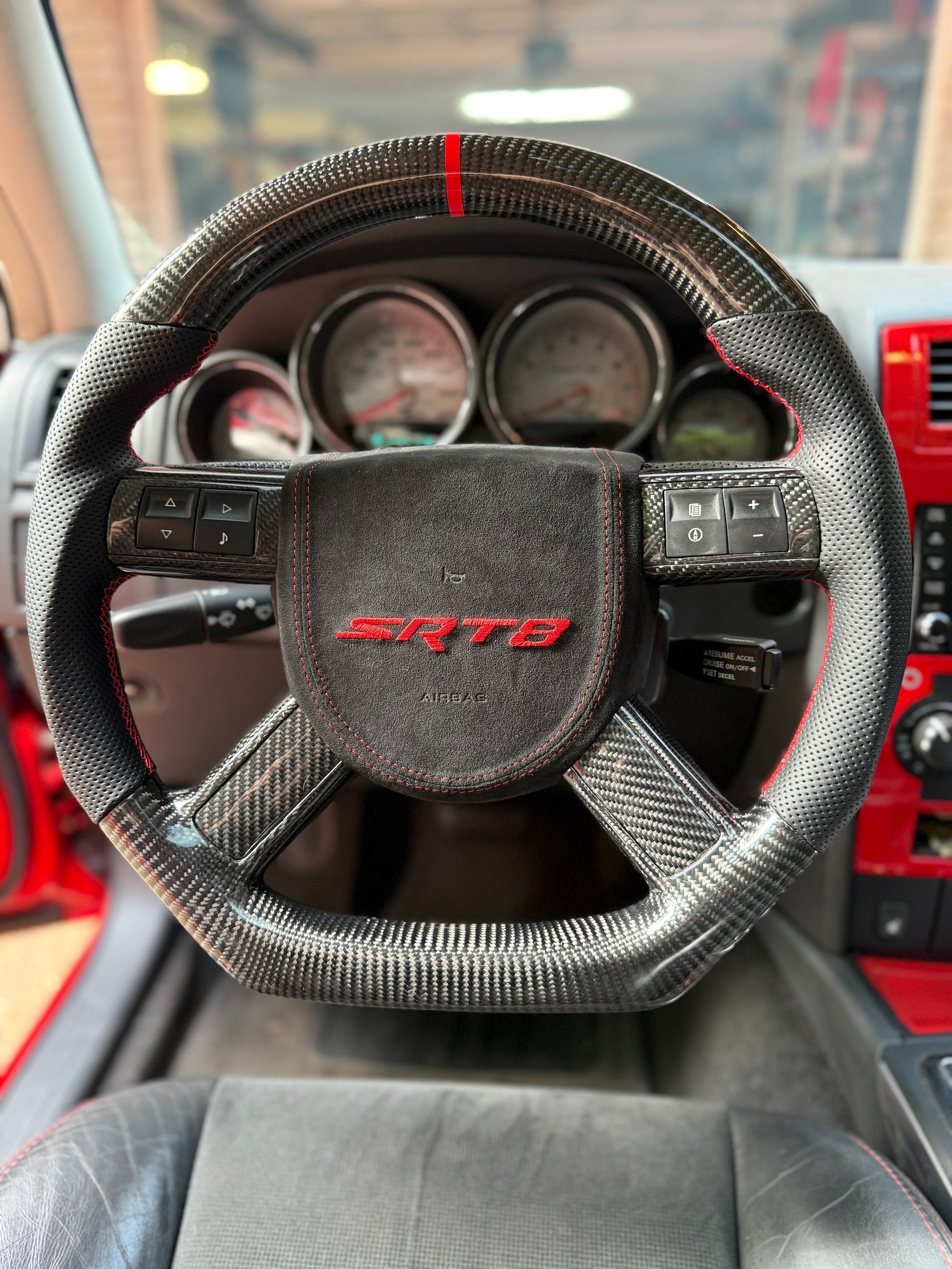 2008+ Charger/ Challenger/300C Custom Carbon Fiber Steering Wheel