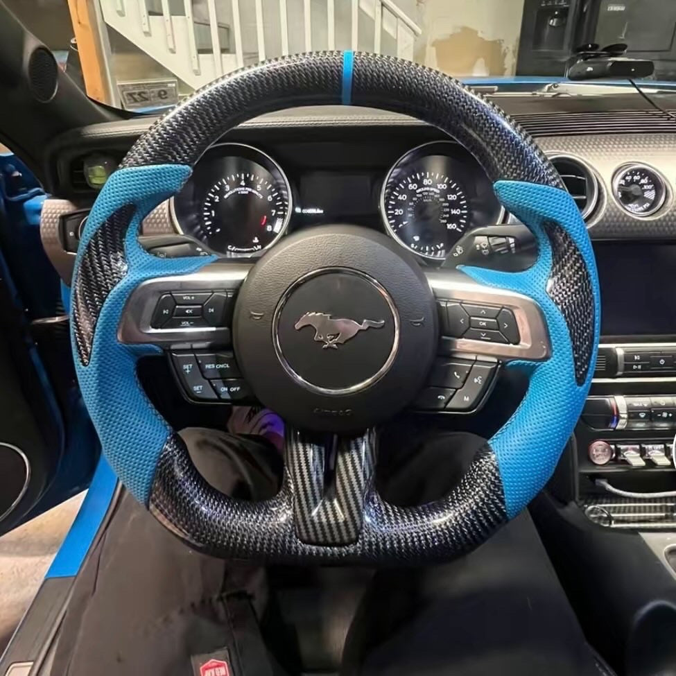 Ford Mustang (2015–2017, 2018+) Carbon Fiber Custom Steering Wheel
