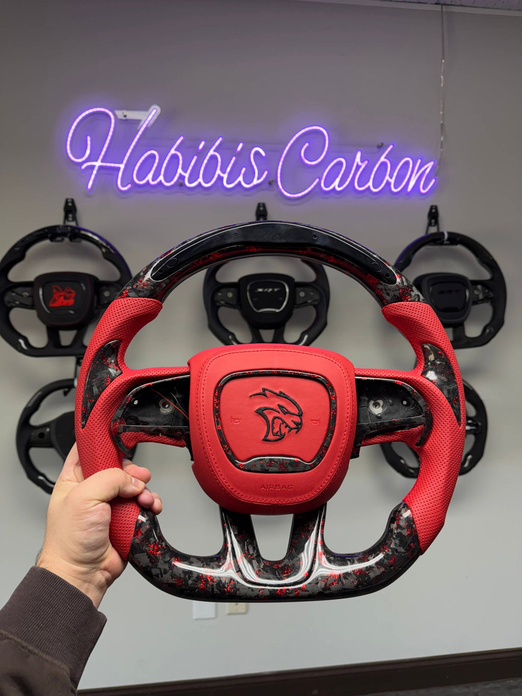 Custom Dodge Carbon Fiber Steering Wheel (2015-2023)