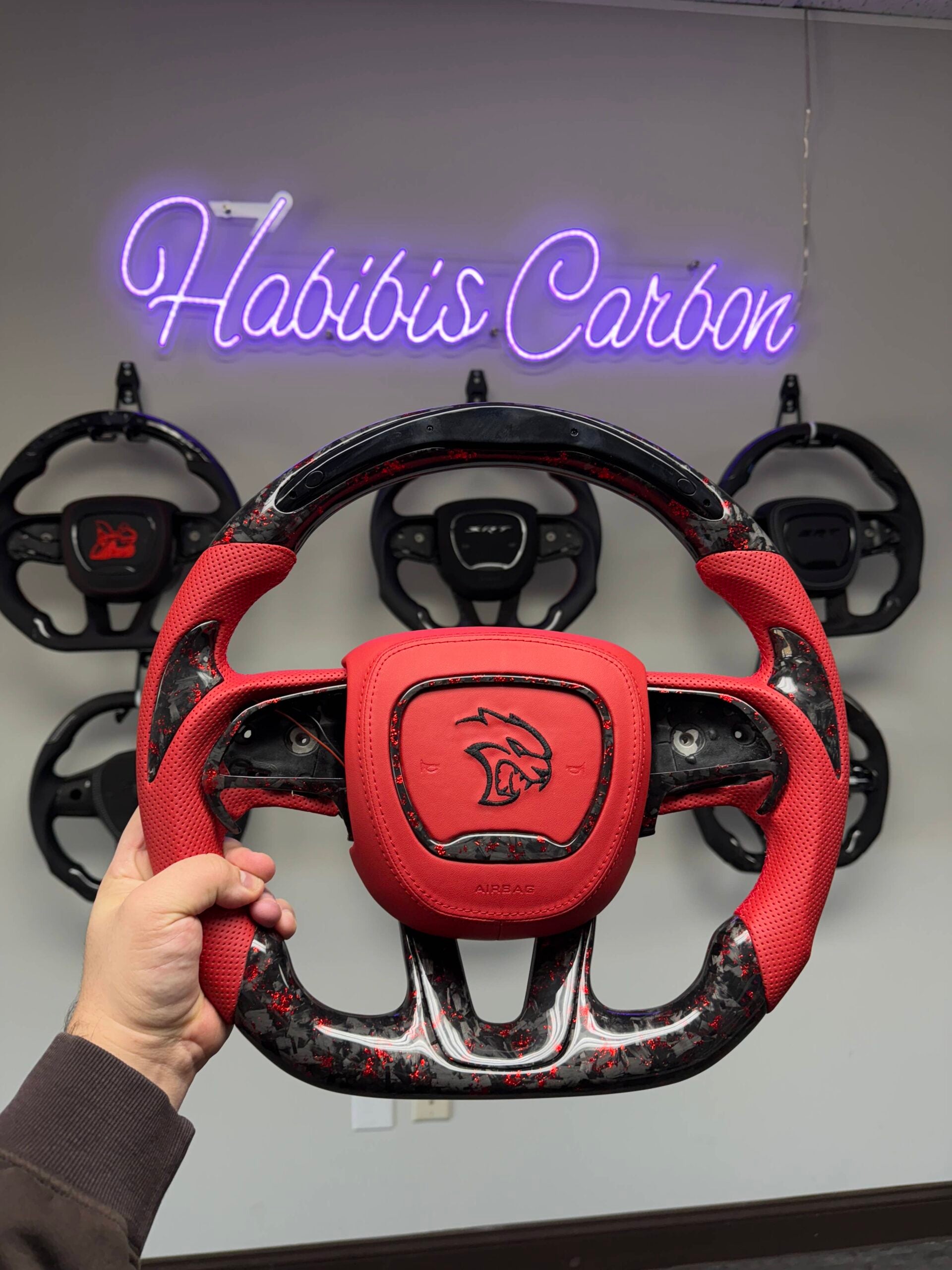 Custom Dodge Carbon Fiber Steering Wheel (2015-2023)