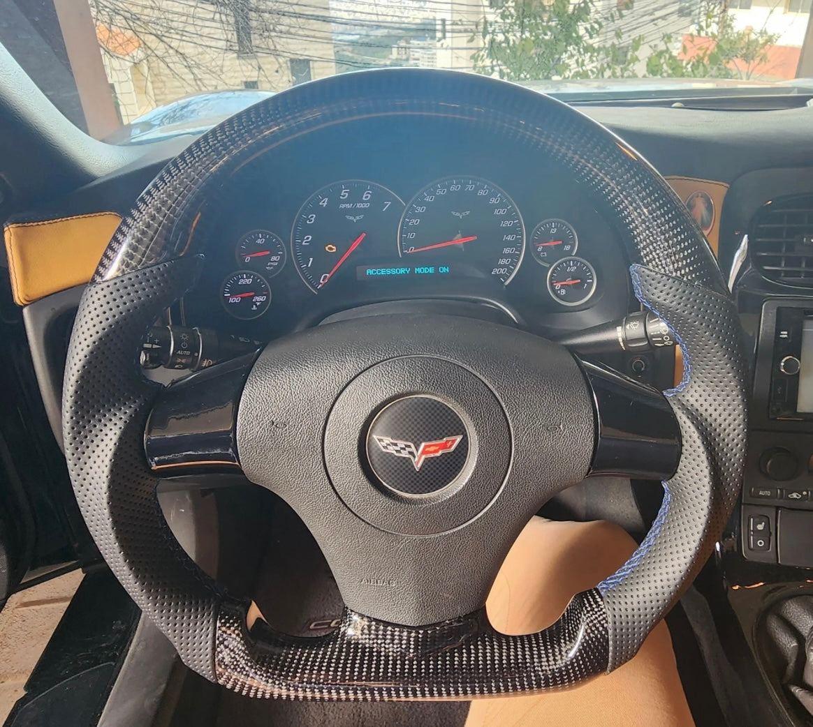 Chevy Corvette C6 Custom Carbon Fiber Steering Wheel