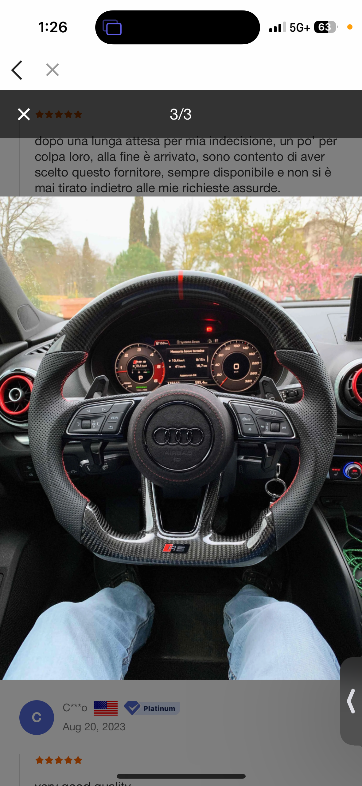 2016+ Audi R8/TT Carbon Fiber Steering Wheel