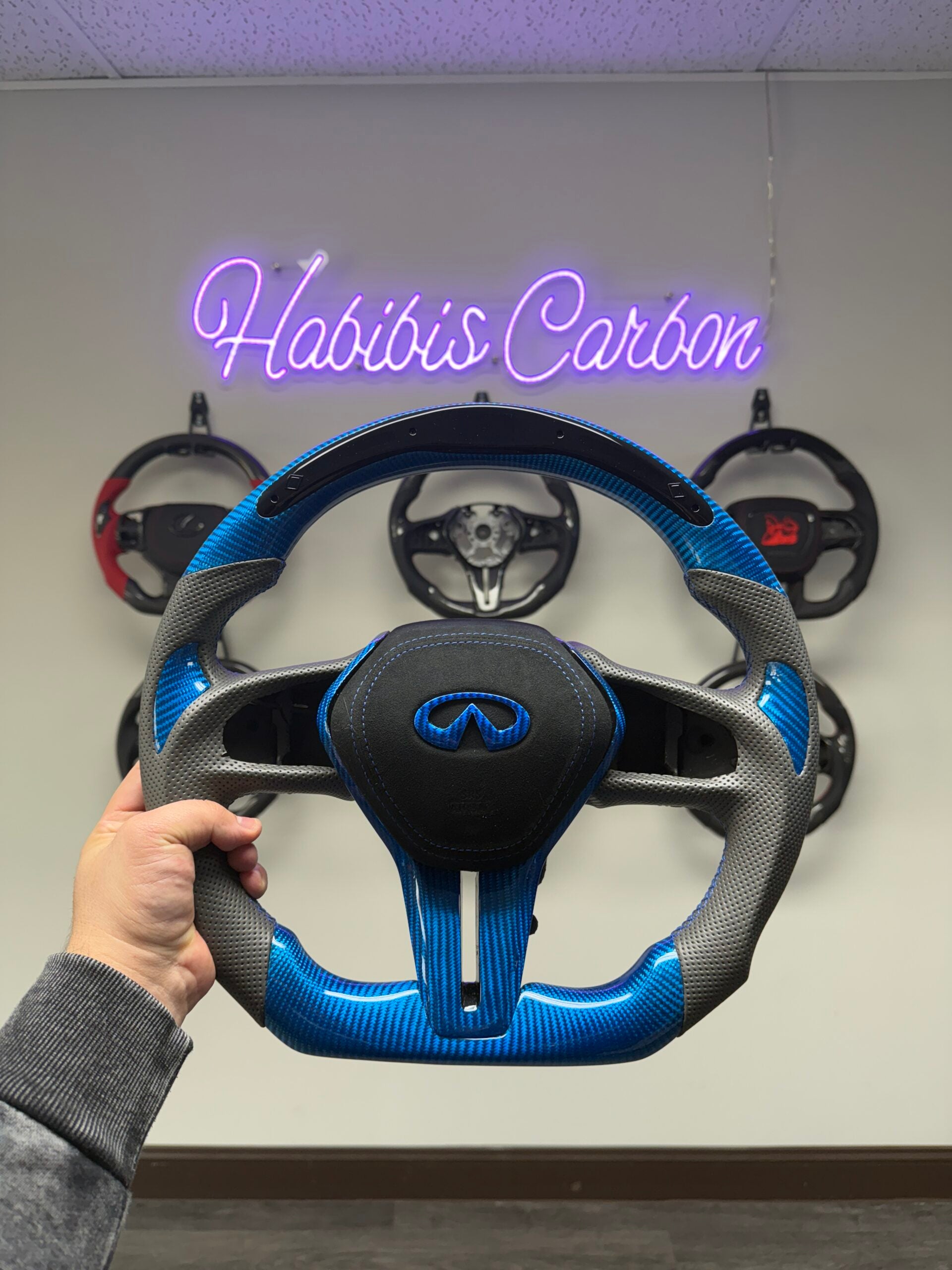 Infiniti Q50-Q60 2018+ Custom Carbon Fiber Steering Wheel