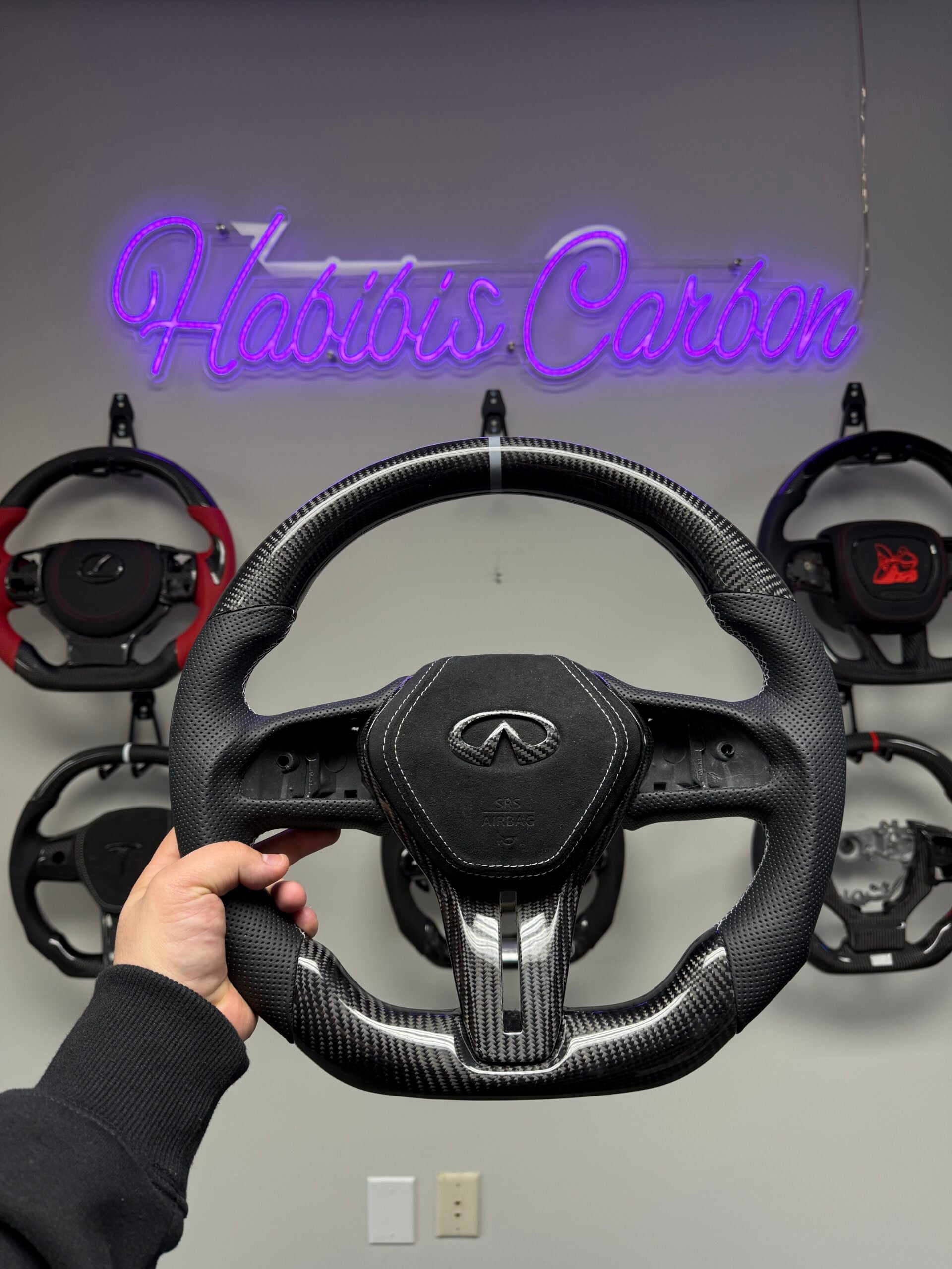 Infiniti Q50-Q60 2018+ Custom Carbon Fiber Steering Wheel