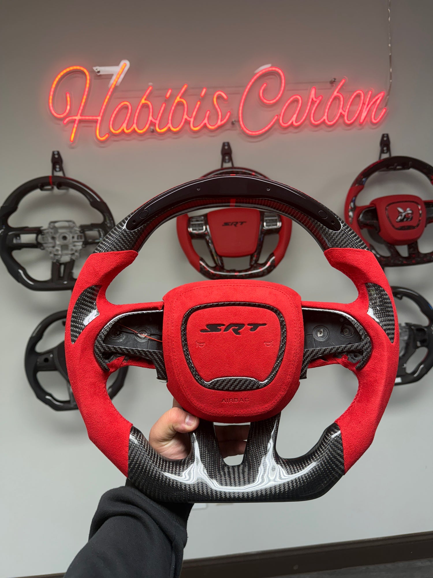Custom Dodge Charger/Challenger Carbon Fiber Steering Wheel (2015–2024) — Made to Order