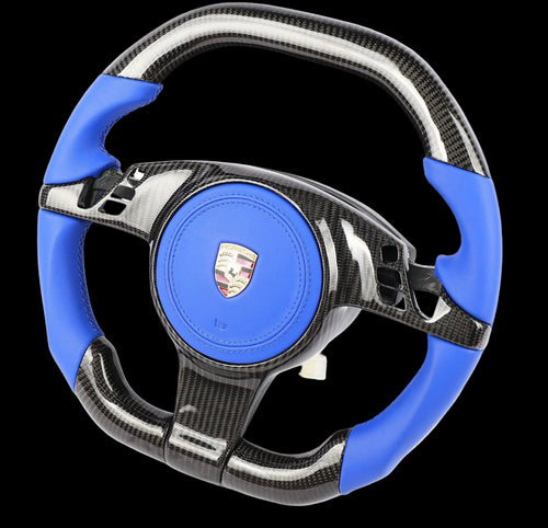 Porsche 911, Cayman, and Panamera Custom Carbon Fiber Steering Wheel for 2009+