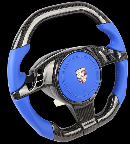 Porsche 911, Cayman, and Panamera Custom Carbon Fiber Steering Wheel for 2009+