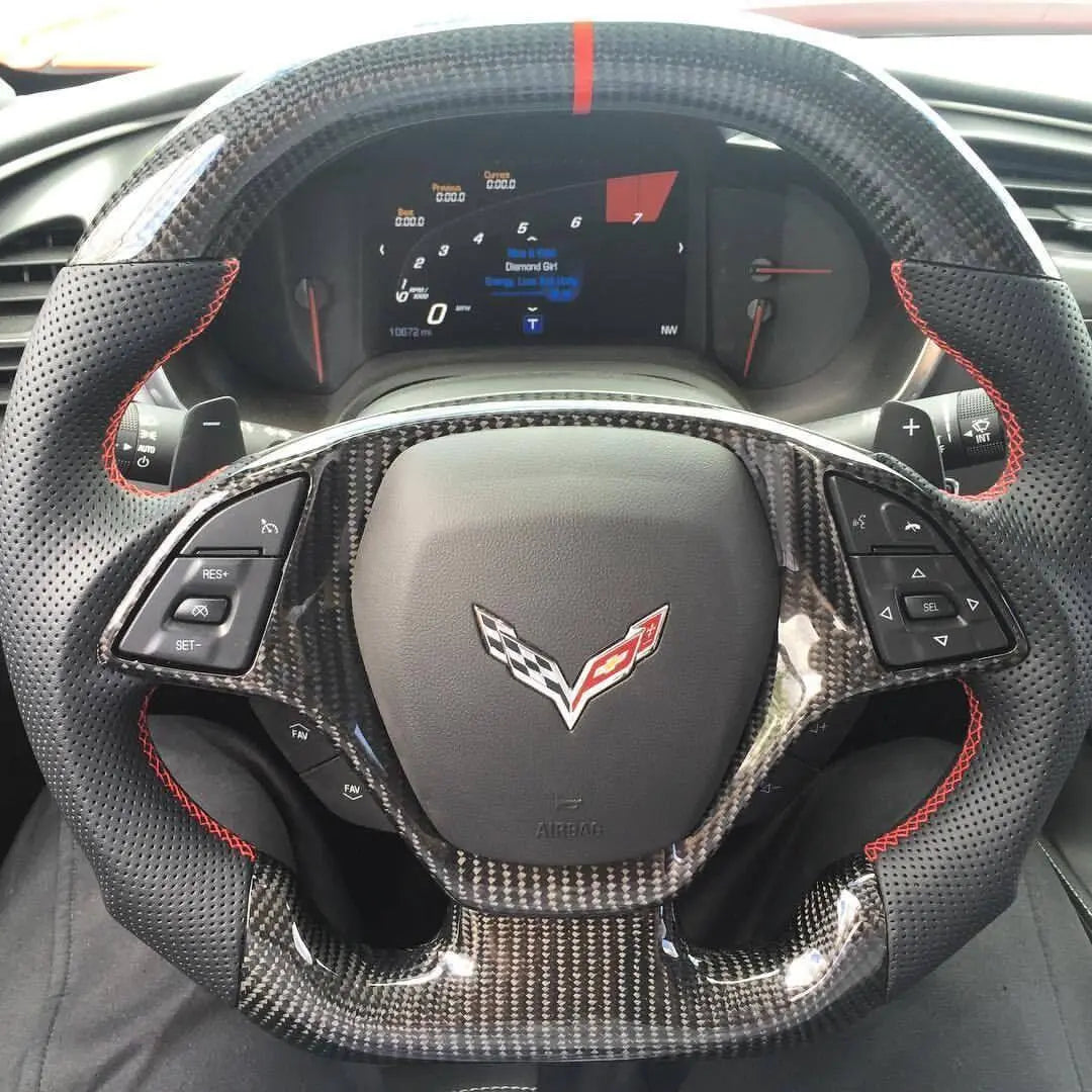 Chevy Corvette C7 Custom Carbon Fiber Steering Wheel