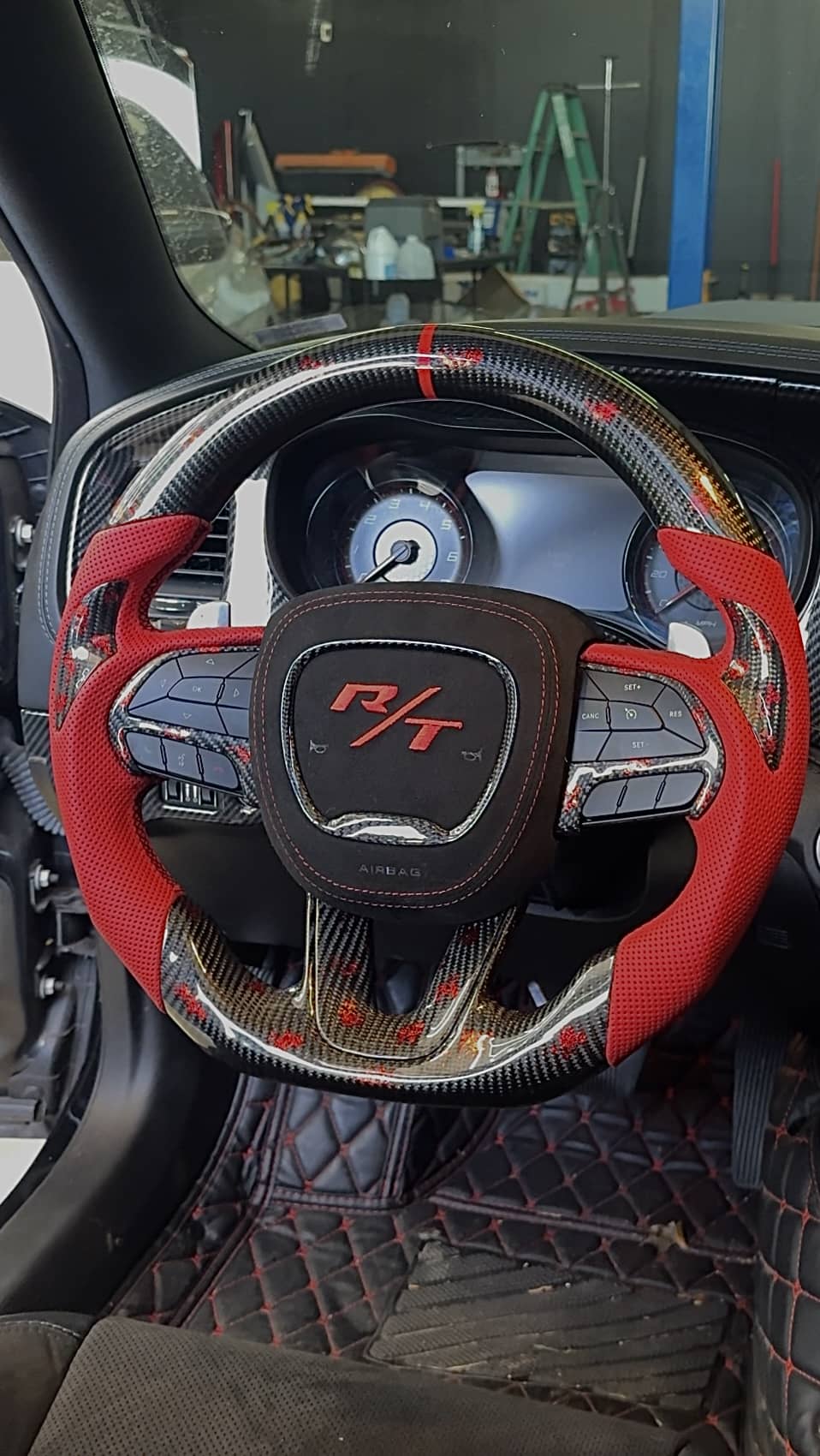 Custom Dodge Charger/Challenger Carbon Fiber Steering Wheel (2015–2024) — Made to Order