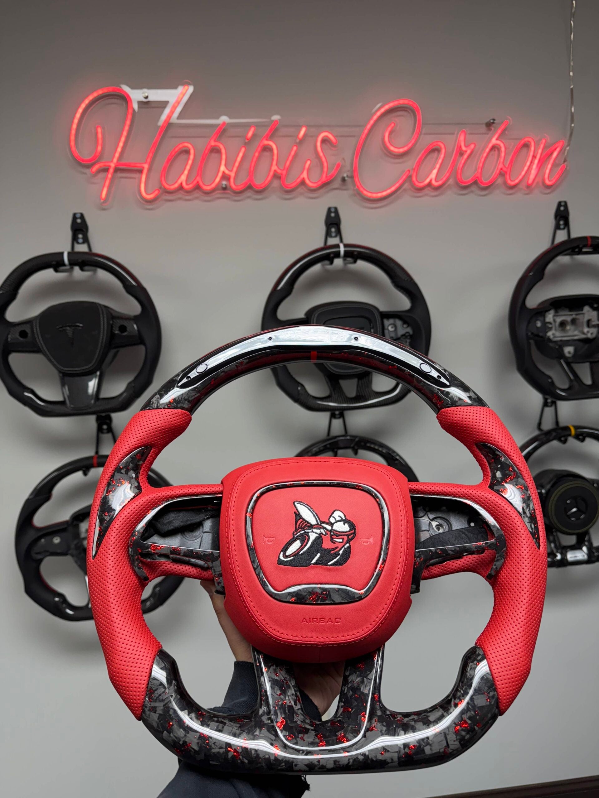 Custom Dodge Carbon Fiber Steering Wheel (2015-2023)