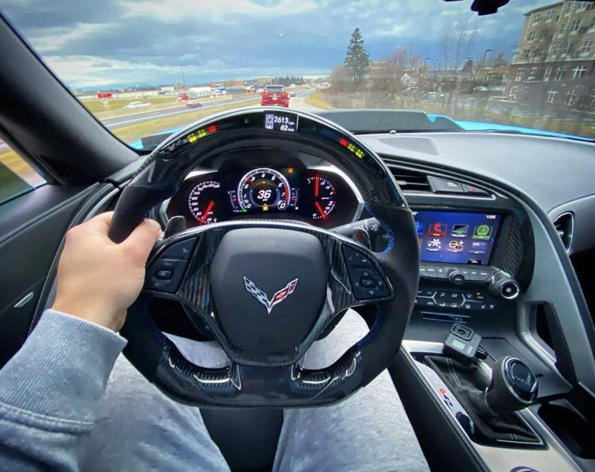 Chevy Corvette C7 Custom Carbon Fiber Steering Wheel