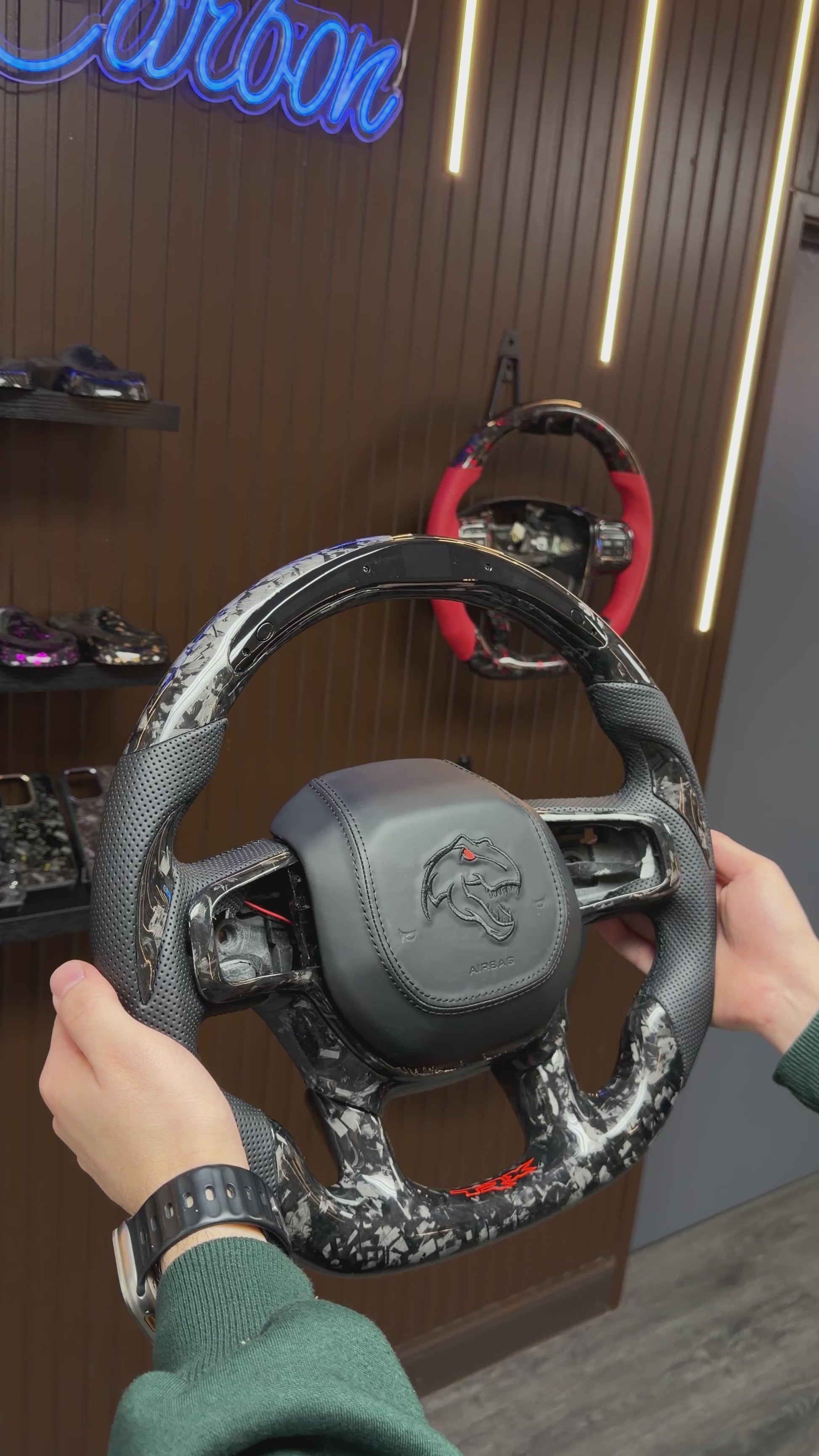 2021+ Dodge RAM TRX/GT/RHO Carbon Fiber Steering Wheel