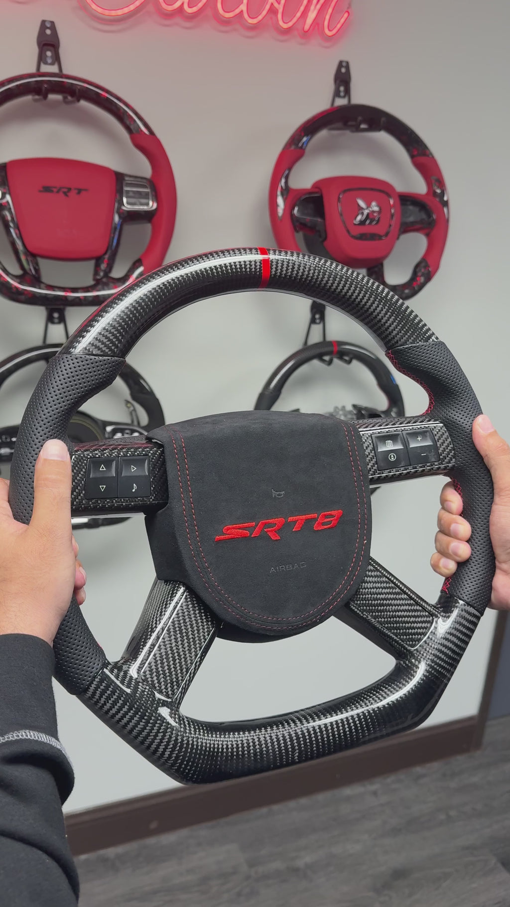 2008+ Charger/ Challenger/300C Custom Carbon Fiber Steering Wheel